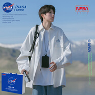 NASAGOOD官方男裝外套男春秋夾克男棒球服男士休閑衣服寬松日系痞帥上衣 白色【常規(guī)款】 XL