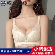 如縷無(wú)鋼圈內(nèi)衣加厚小胸平胸聚攏女士胸罩調(diào)整型收副乳防外擴(kuò)蕾絲文胸 茶色 38B=85B