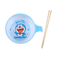 五和（WUHE）輔食碗兒童餐具寶寶吃飯碗卡通帶手柄嬰幼兒碗耐樹脂食品級防燙 哆啦A夢單柄碗400ML