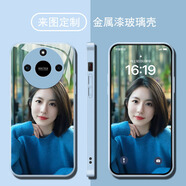 洛曼歐適用于榮耀x50手機殼照片定制x50pro女x40GT玻璃x30i硅膠x20透明x10max軟plus防摔保護套se來(lái)圖diy 金屬漆玻璃-遠峰藍 榮耀X20