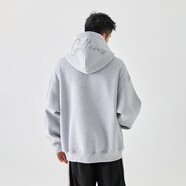 GOLFCROSS簡(jiǎn)約字母春秋刺繡連帽上衣百搭套頭男女同款衛(wèi)衣 灰色 XXXL 