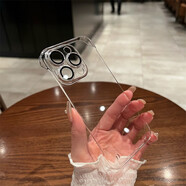 伊碩【無(wú)邊框隱形】超薄電鍍?nèi)R頭膜適用iphone手機(jī)殼透明電鍍手機(jī)殼蘋(píng)果手機(jī)保護(hù)套簡(jiǎn)約輕奢款 全透明 【超薄無(wú)邊框，玻璃鏡頭膜】 iPhone13