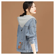 纖晟伊卡通刺繡女秋長(zhǎng)袖服 小貓藍(lán) M