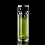 PGY日本進(jìn)口品質(zhì)鋼化玻璃杯防摔打不碎的大號套裝防爆男女隨手保溫出 450ml 劍心黑杯蓋【-加厚底】男