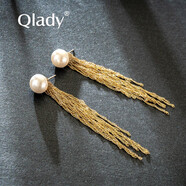 Qlady 法式唯美流蘇耳環(huán)女時(shí)尚長(cháng)款氣質(zhì)優(yōu)雅925銀針珍珠耳釘女韓版大方甜美網(wǎng)紅顯臉瘦耳飾品送女友 白色