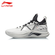 李寧（LI-NING）籃球鞋男夏新款?緩震回彈穩(wěn)定透氣潮流籃球?qū)I(yè)比賽鞋 乳白色/冷檀黑-閃擊 44