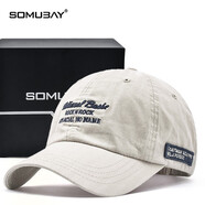 SOMUBAY帽子男新款大頭圍棒球帽太陽(yáng)帽夏季薄款遮陽(yáng)帽春秋潮流鴨舌帽潮牌 385米色 M 常規(guī)碼(可調(diào)節(jié)56-60)