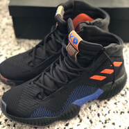 ADIDAS/阿迪達斯男鞋 Pro Bounce 實戰(zhàn)場上緩震休閑運動鞋高幫籃球鞋 FW5744 黑/深藍/橙色 40.5
