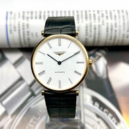 【二手99新】LONGINES浪琴男表嘉嵐系列自動(dòng)機械機芯 時(shí)尚商務(wù)系列瑞士高端腕表手表 36表盤(pán) 鍍金白盤(pán)皮帶 L4.908.2.11.2