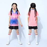 圣希奴（SaintsYno）女童羽毛球服套裝2025新款夏季小學生男童比賽訓練服乒乓球衣定制 7705淺粉色（男女同款） M（160-165cm）