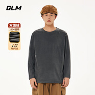GLM純棉長袖t恤男春秋款純色體恤內(nèi)搭寬松大碼男士打底衫上衣