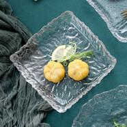 onlycook 玻璃盤子家用 北歐ins風水果盤家用早餐盤沙拉碗 甜品碟裝飾盤子 小號正方形盤/單個