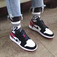 耐克（NIKE）夏季新款女鞋AIRJORDAN1MIDAJ1運(yùn)動(dòng)鞋籃球鞋透氣休閑鞋 553560-116 黑腳趾/AJ1 37.5