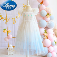 迪士尼（Disney）女寶艾莎公主裙夏季薄款冰雪奇緣愛莎連衣裙小童高端elsa生日禮服 公主裙 130cm