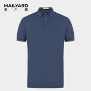 MAILYARD/美爾雅短袖T恤 桑蠶絲商務(wù)休閑男士夏季翻領(lǐng) 678 深藍(lán)色 XL /52