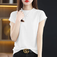 賢語(yǔ)200斤可穿冰絲針織衫女士t恤短袖韓版蝙蝠袖夏季薄款ins時(shí)尚上衣 白色 【9922冰爽絲】 S【建議 75-95斤】