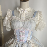 歐維沃洛麗塔lolita設計中華芭蕾風(fēng)Lolita吊帶jsk連衣裙夏 提花雪紡內搭 L