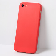 精岸iphone5s手機殼蘋果5s手機套se2/3一硅膠軟磨砂男款5c全包防摔4s保護殼ip外殼男士6s的萍果八輕薄 5/5s/se1代磨砂【紅】防指紋送鋼化膜