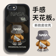 夲貝 適用蘋果6plus/6sp手機殼 iPhone6/6s全包防摔卡通新皮紋軟殼硅膠保護(hù)套背包熊綠男女 蘋果6(6s)【酷炫黑】背包熊黑-贈保護(hù)膜