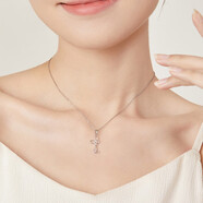 索緹朵（SOFTDORA）SD夢(mèng)蝶飛舞項鏈女s925銀鑲鉆小眾蝴蝶少女鎖骨鏈 送閨蜜生日禮物 銀色