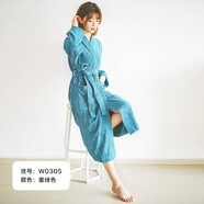 潔麗雅浴袍男女式加厚柔軟舒適睡袍夏季華夫格睡衣浴衣兒童酒店浴袍 雙面毛圈*墨綠色 M男女可穿(155-170cm)