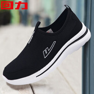 回力Warrior休閑鞋女 時(shí)尚女士透氣網(wǎng)面軟底運動(dòng)平底一腳蹬休閑網(wǎng)鞋 WL(AB)0031-2 黑色 37