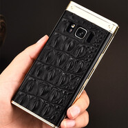 閃森【配全屏鋼化膜】 適用三星w2018手機膜真皮定制三星W2019手機貼皮輕薄后膜個(gè)性電池蓋背貼皮 三星W2019【真皮立體鱷魚(yú)紋】+全屏鋼化膜