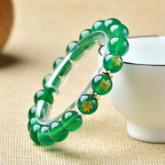 五行缺木飾品補木風(fēng)雷益木卦屬木水晶綠瑪瑙手鏈青龍手串男女 補木-尺寸10mm