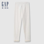 GAP【大小童同款】女童春秋網(wǎng)紗抽褶純色打底褲兒童裝644636