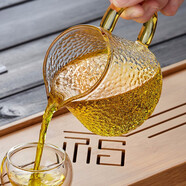 美斯尼 玻璃公道杯加茶漏套裝公杯功夫茶具茶道配件茶濾網(wǎng)茶海分茶器 錘紋升級(jí)款 320毫升