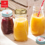 BORMIOLI ROCCO進(jìn)口帶蓋牛奶杯玻璃小清新果汁瓶玻璃杯牛奶瓶辦公室飲料瓶 金色 400ml金色蓋