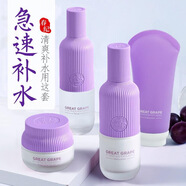 春紀（chunji）乳酸君菌套裝油皮控油清爽油性皮膚護膚品水乳套裝 紫色水+乳+凝霜+洗面奶