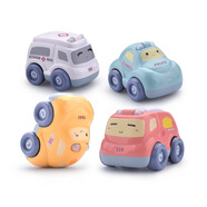 嬰兒卡通益智回力車(chē)玩具0-6個(gè)月耐摔可啃咬嬰幼兒童小汽車(chē)玩具車(chē) 回力消防車(chē)+回力出租車(chē)【2輛】
