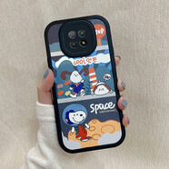 佩諾（PINO） 小米紅米Note9手機殼Redmi note9保護套5G復(fù)古豎紋硅膠防摔軟殼潮男女款個性時尚外殼 紅米note9 5G版大眼皮紋 黑色史努比