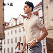 布先生海鷗領(lǐng)針織涼感T恤男士短袖透氣速干商務(wù)POLO 雅米杏 3XL (190)
