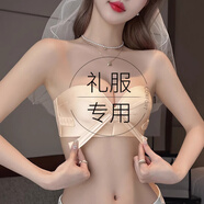 JERRIE MOCK無肩帶內(nèi)衣女聚攏防滑2025夏季吊帶禮服小胸顯大抹胸氣墊文胸 淺膚色（氣墊款） 75B AC/34ABC