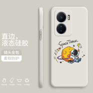 小寸心 iqooz6手機(jī)殼vivoiqooz6x保護(hù)套全包防摔直邊液態(tài)硅膠個(gè)性創(chuàng)意卡通宇航員軟殼 IQOOZ6X【象牙白-YT007舉旗宇航員】