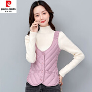 皮爾卡丹（pierre cardin）羽絨內膽女馬甲內穿輕薄修身保暖貼身打底小背心2024年 粉色(吊帶按扣款) 2XL 體重120-135斤