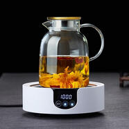 魔都玻璃煮加熱可高可以燒的泡茶壺涼水杯清新大號耐泡茶杯迷 厚304不銹鋼蓋2000ML+燒水