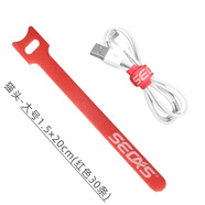 色格 魔術(shù)貼理線帶耳機(jī)數(shù)據(jù)充電線收納粘扣電腦電源線纜整理固定可纏繞集線器束線捆綁扎帶 大號(hào)貓頭30條紅色