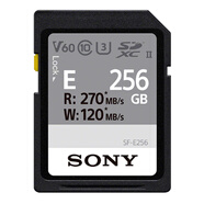 索尼（SONY）256GB SD存儲(chǔ)卡 SF-E256 E系列U3 C10 V60讀速高達(dá)270MB/s UHS-II IP57防護(hù)等級(jí)相機(jī)內(nèi)存卡