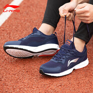 李寧紅顏跑鞋男鞋運動(dòng)鞋男秋冬季輕便軟底休閑鞋透氣減震鞋子運動(dòng)鞋 深豌藍/銀灰色091 40