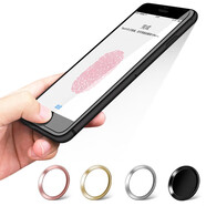 貝芝 蘋(píng)果手機指紋按鍵貼 指紋解鎖 適用于蘋(píng)果iPhone6s/8/Plus/XR/Max 蘋(píng)果home鍵指紋貼-太空銀 iPhone全系列 通用