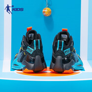 喬丹兒童籃球鞋男童網(wǎng)面中大童學(xué)生青少年訓(xùn)練防滑耐磨運(yùn)動(dòng)鞋 黑色/智能藍(lán) 34