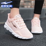 鴻星爾克（ERKE）女鞋運(yùn)動鞋女跑鞋減震輕便網(wǎng)面透氣回彈戶外休閑女士慢跑步鞋子R 3254霧粉/藕紫灰 36