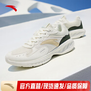 安踏（ANTA）【星云】運動鞋跑鞋女鞋厚網(wǎng)增高女休閑跑步鞋鞋 【網(wǎng)面】象牙白/顆粒米黃/青灰-3 36