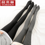 俞兆林打底褲襪女外穿連褲襪秋季保暖一體褲修身顯瘦打底襪子秋冬 連腳黑色豎紋打底褲不加絨 1條 均碼 （80-125斤）