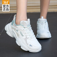 361°女鞋運(yùn)動(dòng)鞋女跑步鞋秋季皮面耐磨舒適耐磨休閑戶外鞋子女 羽毛白/燕麥奶-7 38