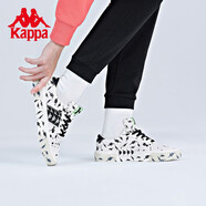 Kappa串標競向滑板鞋新款情侶男女帆布板鞋K0BY5CS03 鷺羽白/黑色-024A 37