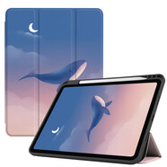 zoyu iPad Air7保護(hù)套帶筆槽11英寸2025款M3芯片適用蘋果Air6保護(hù)殼平板2024三折air5卡通可愛全包 鯨落云端【配鋼化膜】 2025/2024款A(yù)ir7/6【11英寸】